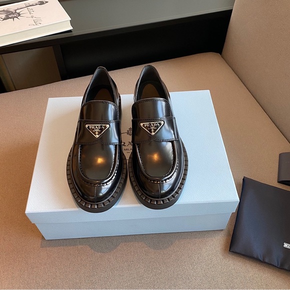 Prada Women's Black Glossy Loafers - Picture 2 of 5